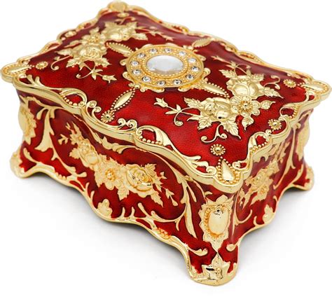 aveson luxury vintage rectangular metal alloy jewelry box|Amazon.com: AVESON Luxury Vintage Rectangle .